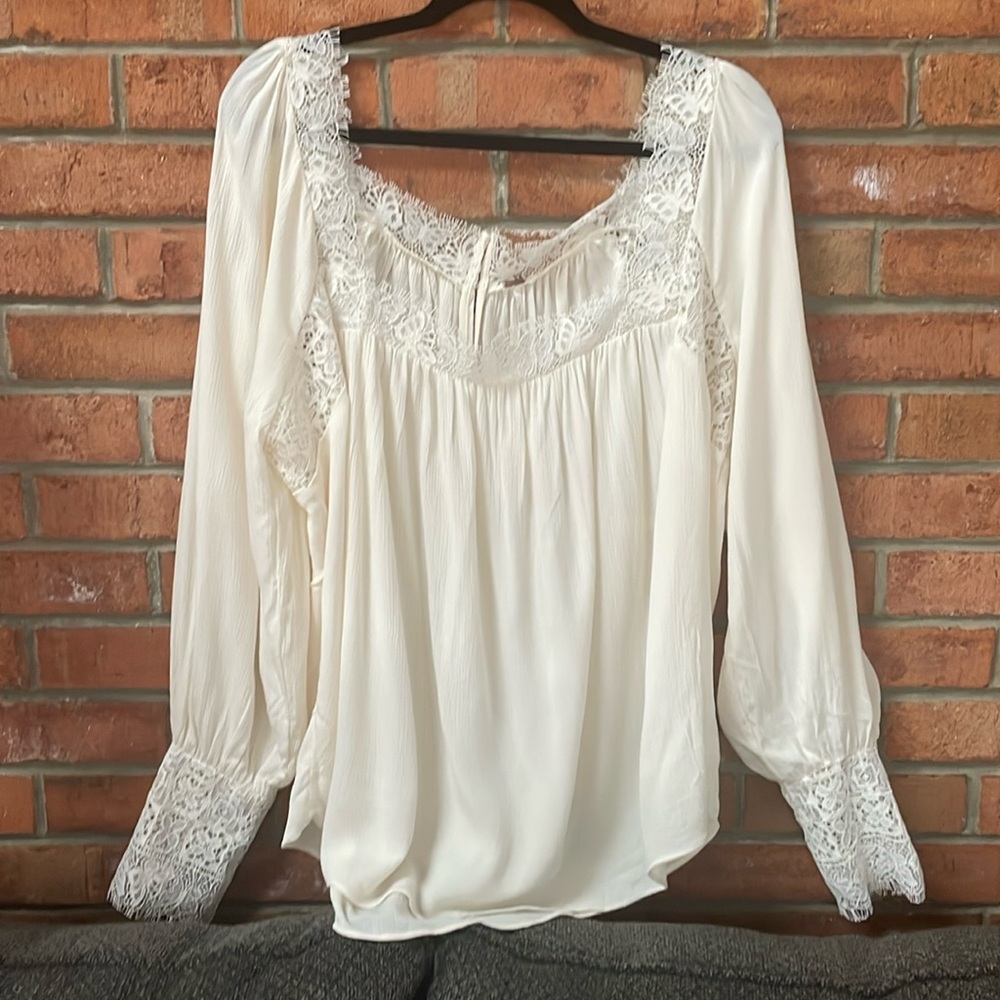 Free People Long-Sleeve Square Neck Blouse